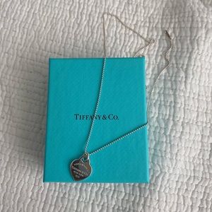 Tiffany & Co. Silver heart tag pendant w/18” chain